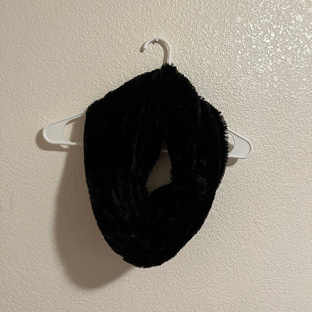Black Fuzzy Infinity Scarf